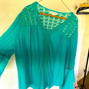 Boho blue top